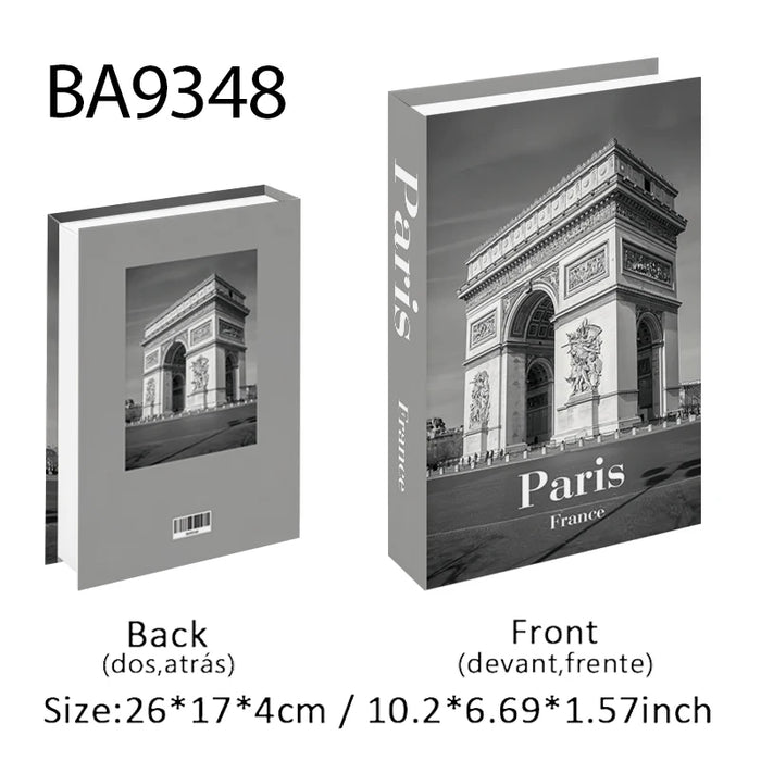 Luxury Fake Book Storage Box Abstract Decorative Books Open Paris Home Decor Coffee Table Bedroom Ornaments Interior Decoration