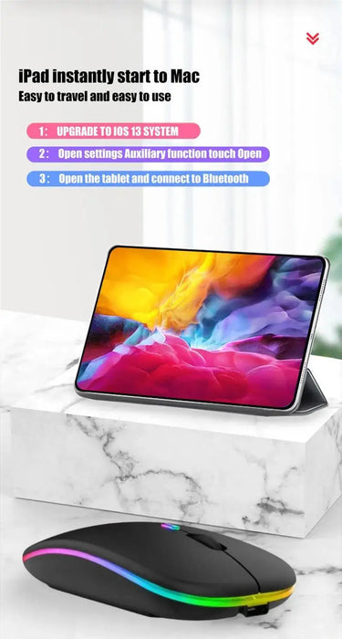 Rechargeable Wireless Mouse LED Backlit Mouse Laptop Computer Mouse 2.4Ghz