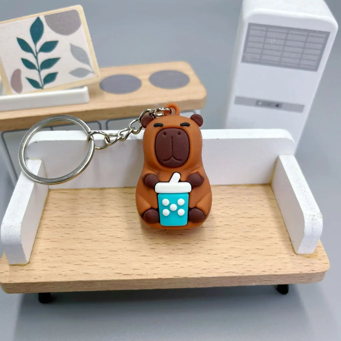 Cute Capybara Keychain Doll Capibala Pendant Cycling Backpack Key Mobile Phone Pendant Accessories Ugly Cute Pvc Soft Rubber