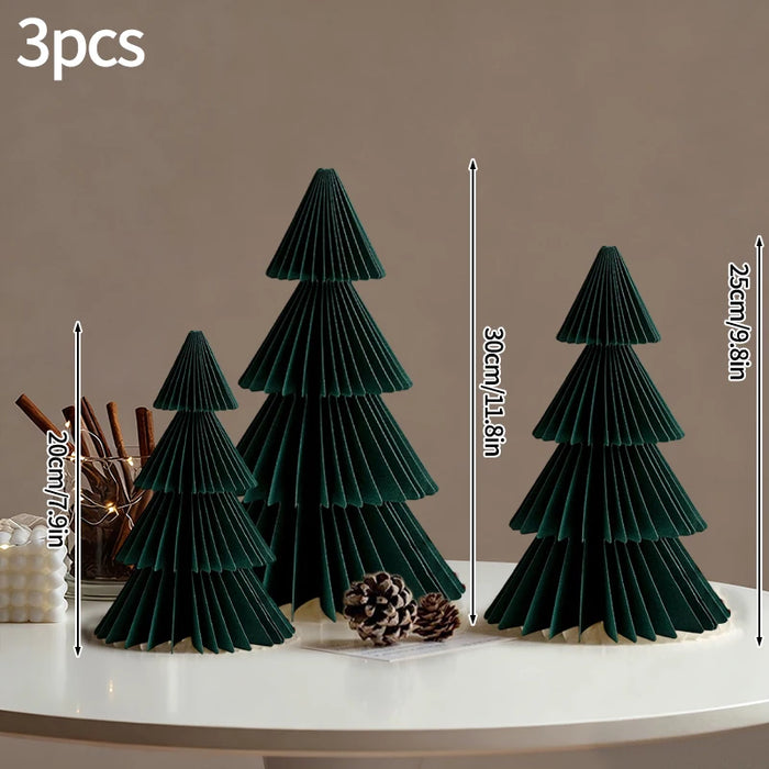 Chinese New Year Decorations Paper Honeycomb Ball Folding Christmas Tree 3D Ornament Home Wedding Decoration Desktop Ornament