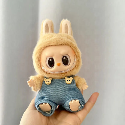 Mini Plush Doll'S Clothes Outfit Accessories For 17cm Korea Kpop Labubu I II Idol Dolls sit party overalls Clothing