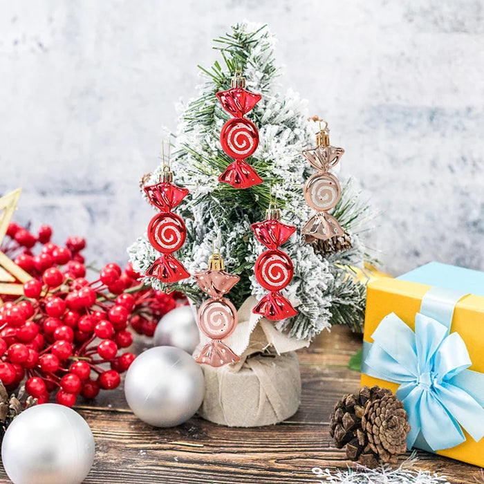 6pcs/box Christmas Candy Pendant Xmas Tree Hanging Ornaments