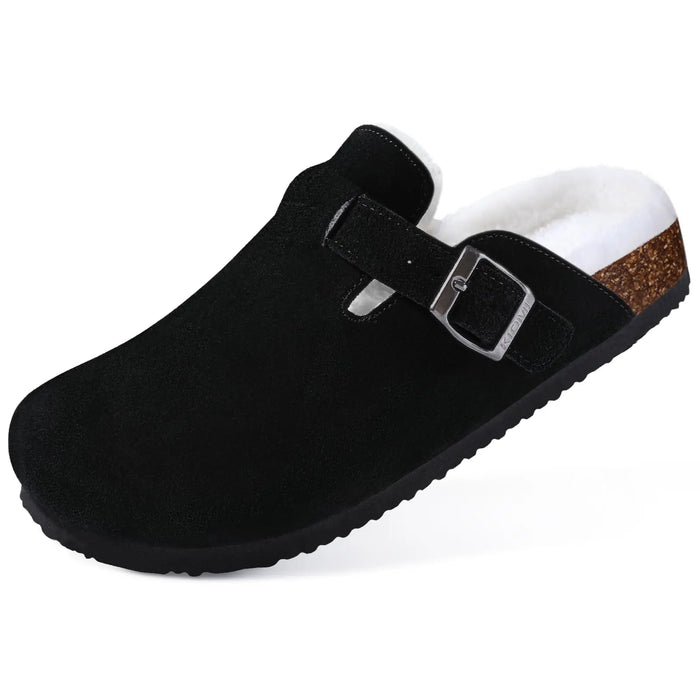 KIDMI Suede Clogs for Women Men Mules Cork Footbed Sandals With Arch Support Fashion Nonslip Outdoor Beach Slippers Home Shoes
