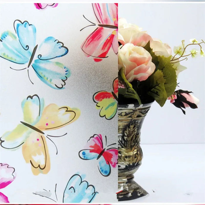 Stained Decorative Window Film Static Self Adhesive Glass Sticker Heat Control Vinyl Window Cling For Home Door Glass Decals