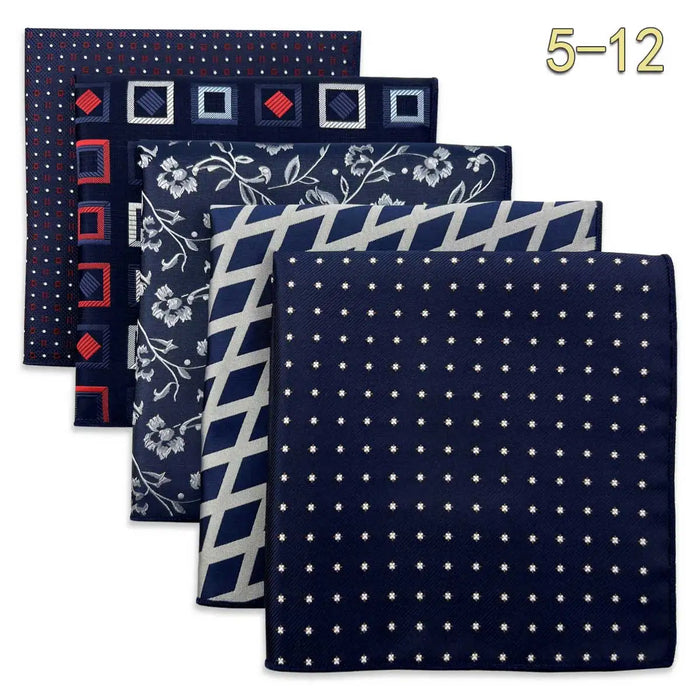 5 Pieces Mens Pocket Squares Wedding Handkerchiefs Set Fashion Formal Bundle Luxury Unique