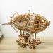 Assembled wooden airship model, side view