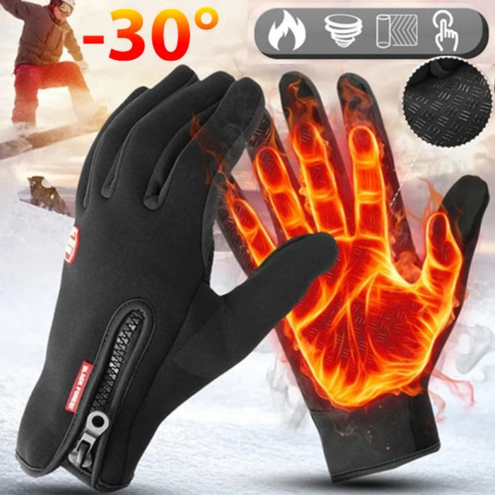 Waterproof Winter Gloves For Men Perfect with Touchscreen and Zipper