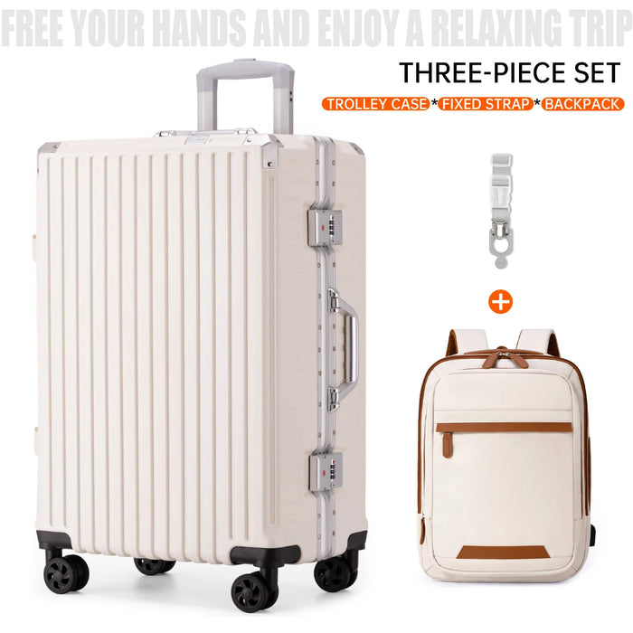Trolley Luggage 20 24 26 28" Aluminum Frame Rolling Luggage Case USB Travel Suitcase on Wheels Combination Lock Carry on Luggage