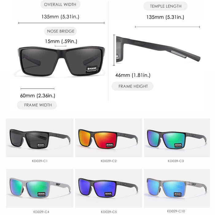 KDEAM Scratch Resistance Sunglasses Men Polarized 100% UV Protection Sun Glasses Integral Spring Hinges And Curved Temples KD029