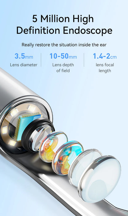 Visual Ear Wax Cleaner with Camera Safe Earwax Removal Endoscope with 5M Camera Luminous Otoscope Ear Cleaning Tools Ear Care