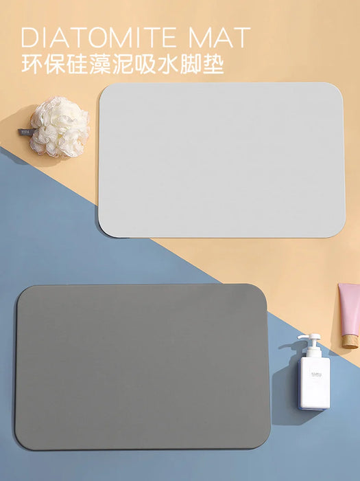 Diatomite Mat Stone Bath Mat Super Absorbent Diatomite Carpet Quick Drying Diatomaceous Earth Bath Mats Non-Slip Shower Rug
