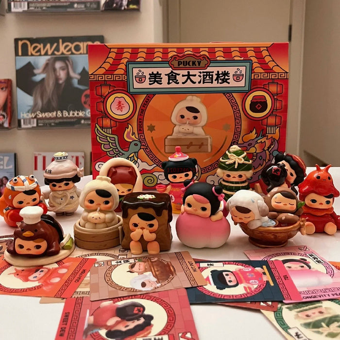 Pucky The Feast Series Gourmet Restaurant Action Figurine Kawaii Doll Toy Cartoon Model Pvc Desktop Doll Toys Festival