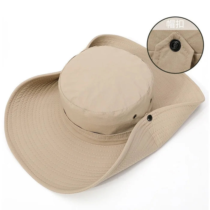 New Sun Protection Fishing Hat Summer Breathable Mesh Camping Hiking Caps Anti-UV Sun Hat Mountaineering Caps Men's Panama Hat