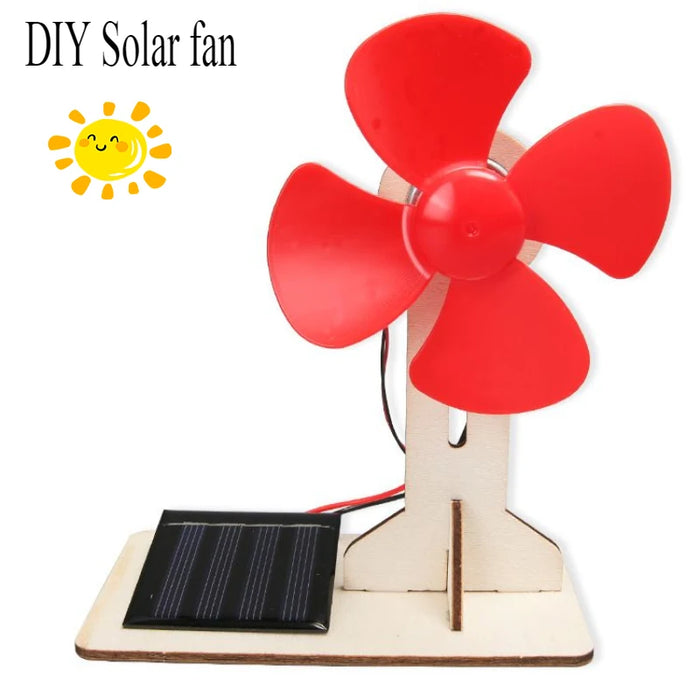 Solar fan model with red blades