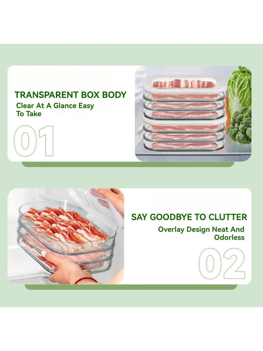 Lunch Meat Container for Refrigerator, 3Layers Deli Meat Container for Fridge, Stackable Cold Cuts Storage Containers for Fridge