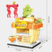 Noodle stall building block model, 10.1 cm tall