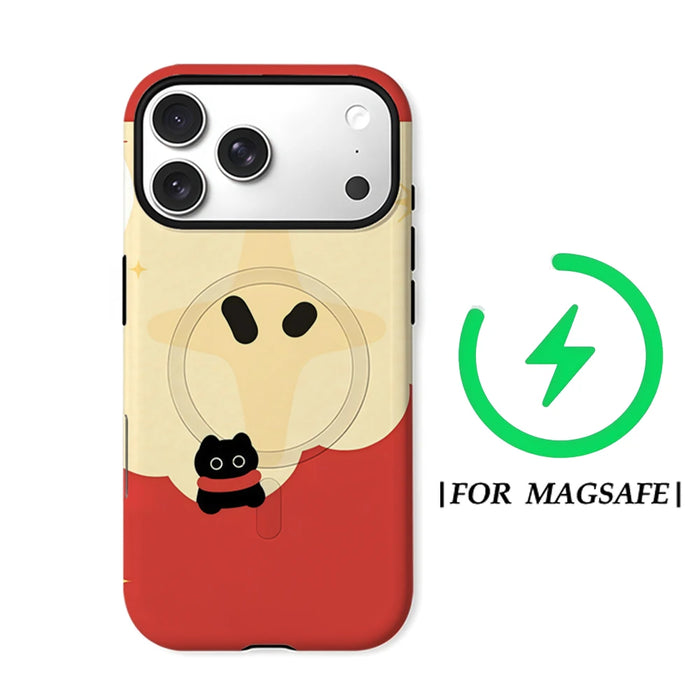 Apple Star Black Cat Phone Case for IPhone 17 16 15 14 13 Pro Max Plus for Magnetic Single Double-layer Tough Case