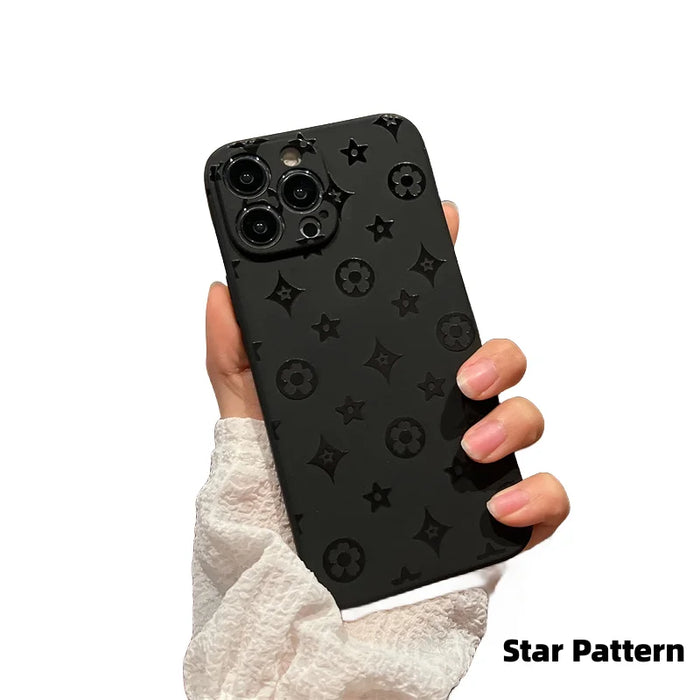 Luxury Retro Classic Phone Case For iP 16 15 14 13 12 11Pro Max XR X XS 12Mini 16Puls 15Pro Soft Silicone Black Phone Cases