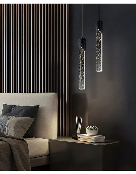 Modern Luxury Crystal Pendant Lamps Home Decor Bedside Hanging Light