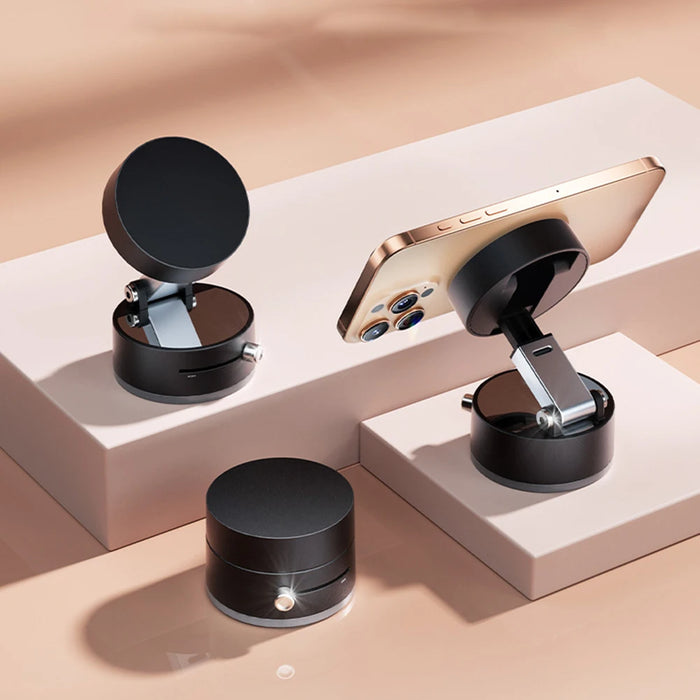 Suction Cup Magnetic Phone Holder Multifunctional Foldable Vacuum Storage Holder for Home Kitchen Vacuum Phone Mount