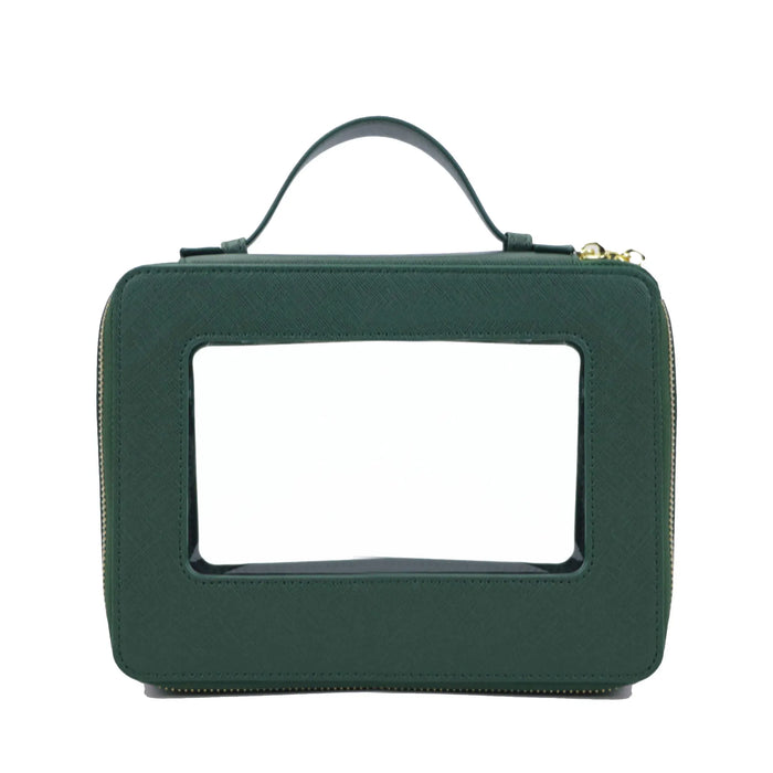 Customized Letters Transparent Makeup Bag Saffiano Portable Cosmetic Case