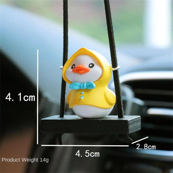 Little Yellow Duck Car Pendant Swing Auto Rearview Mirror Hanging Decorations