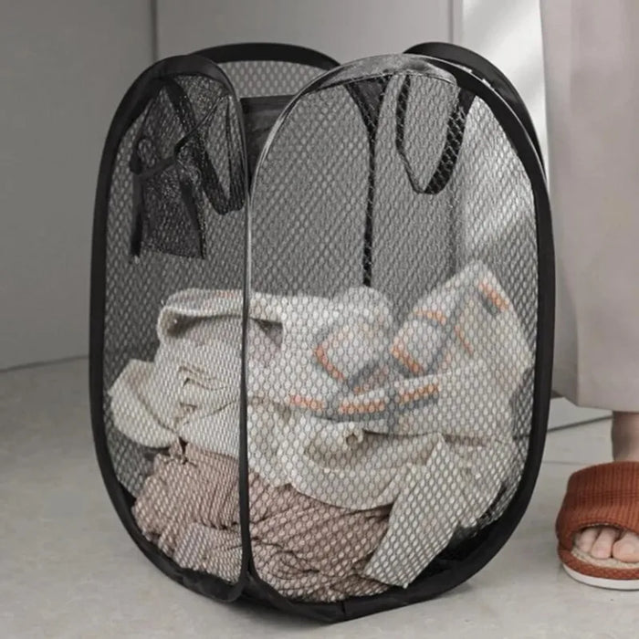 Large Capacity Laundry Basket Foldable Storage Basket with Ventilated Skeleton for Dirty Clothes Easy to Carry and Organize