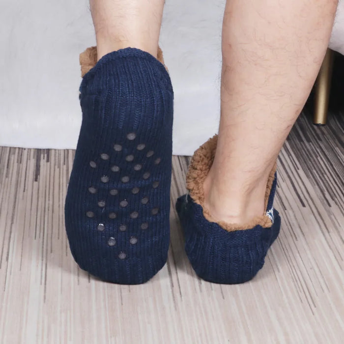 Sole of a slipper sock with silicone grip dots