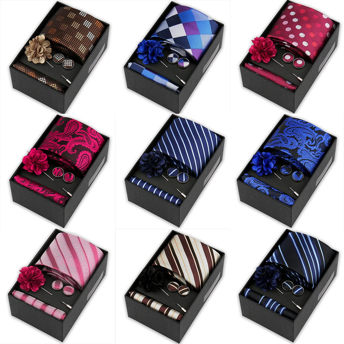 Nine men's tie gift sets in assorted colours