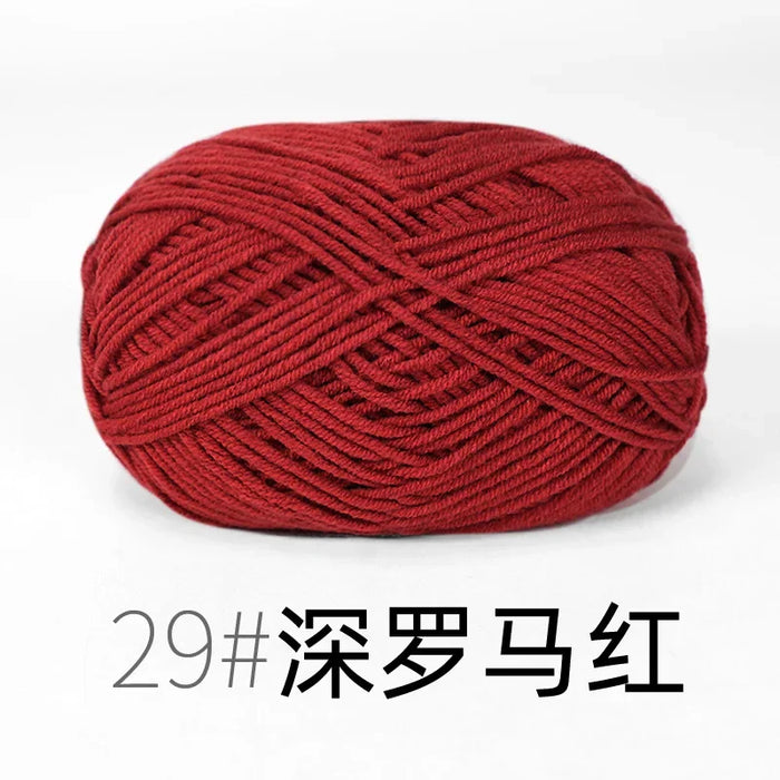 Organic Cotton Yarn 4ply Baby Milk Knitted Yarn For Craft Sweater Hat Dolls Scarves 1 Ball 50g Soft Wool Crochet Yarn Wholesale