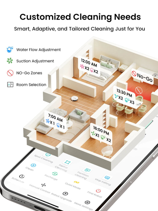 Lefant M2Pro Robot Vacuum with Mop,Self-Emptying, 5500Pa , DTOF Laser Navigation, PSD Obstacle Avoidance, Wi-fi/Alexa Control