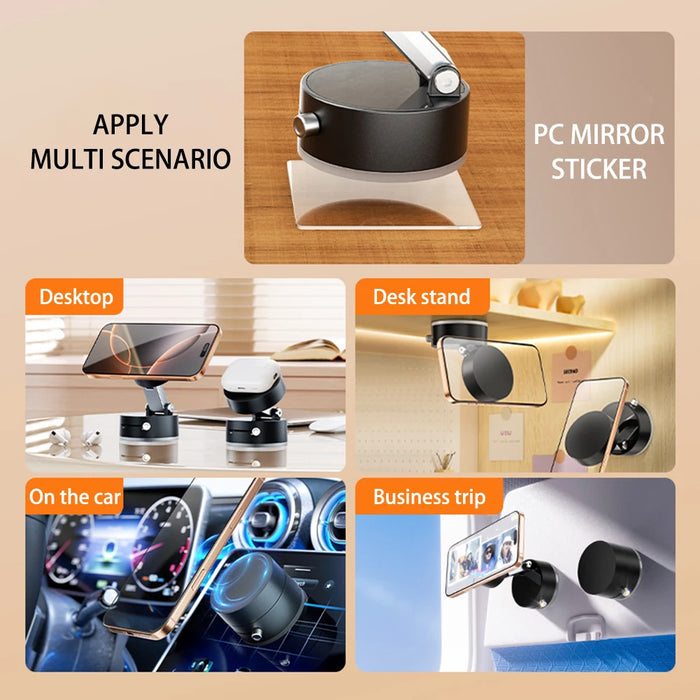 Suction Cup Magnetic Phone Holder Multifunctional Foldable Vacuum Storage Holder for Home Kitchen Vacuum Phone Mount