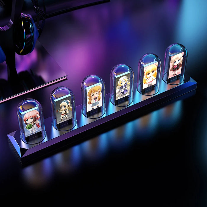 Nixie Tube Clock Night Light IPS RGB Glow Color App Control DIY Screen Digital Tube Clock For Bedroom