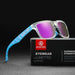 KDEAM polarized square sunglasses, mirror magenta lenses (C15)