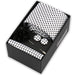 Men's tie gift set in a black box: black and white check tie, pocket square, cufflinks and lapel flower pin