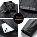 Jacket details: collar, lining, zip pocket and zip cuff