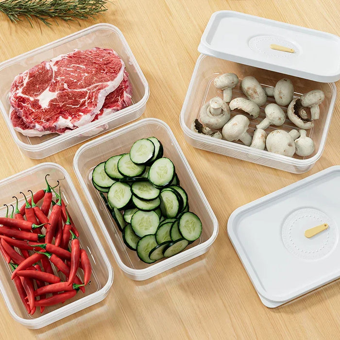 Clear 950ML Fridge Stores Crisper Fresh Food Fruit Container Plastic Microwavable Bento Box Refrigerator Organizer Freezer Box