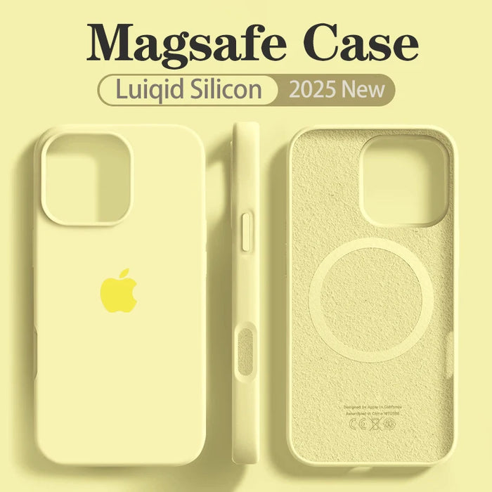 Original Liquid Silicone Magsafe Case for Apple iPhone 17 13 15 16 14 Pro Max Wireless Charging 12 15 16 17 Magnetic Soft Cover