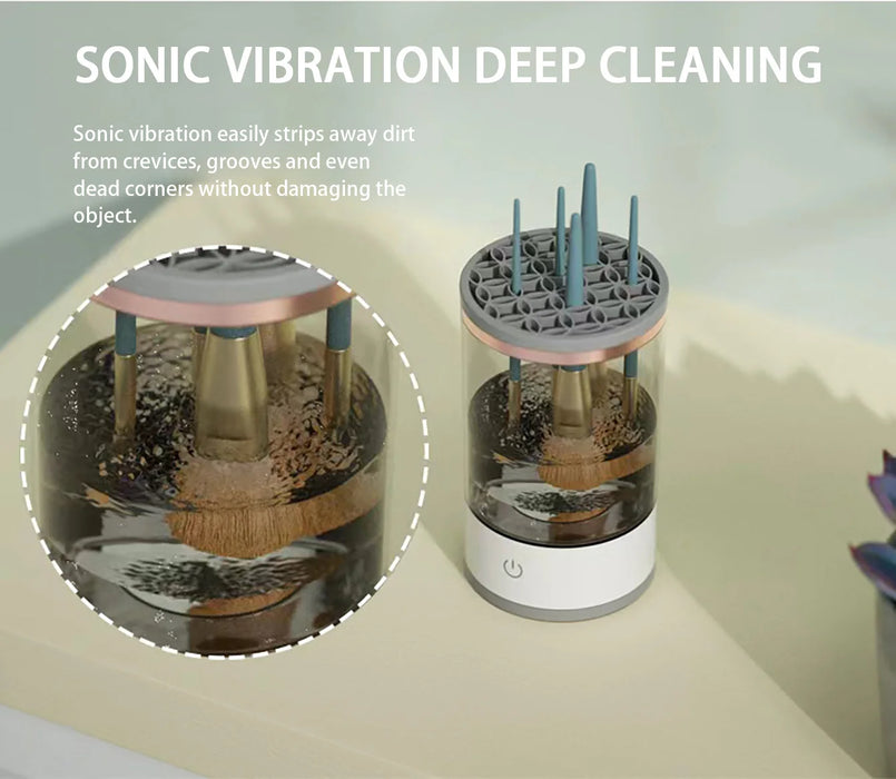 Automatic Electric Makeup Brush Cleaner Rechargeable Lazy Cleaning Brush Washer Quick Dry Tool USB makeup brush rotary cleaning