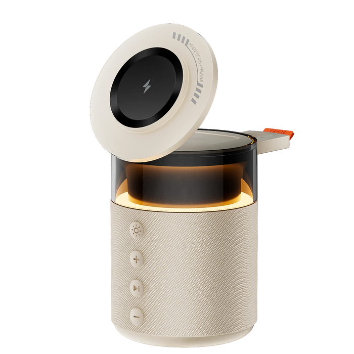 5-in-1 Magnetic Wireless Charging Station with Wireless Speaker & Night Light, Fast Charger for iPhone iWatch AirPods Series