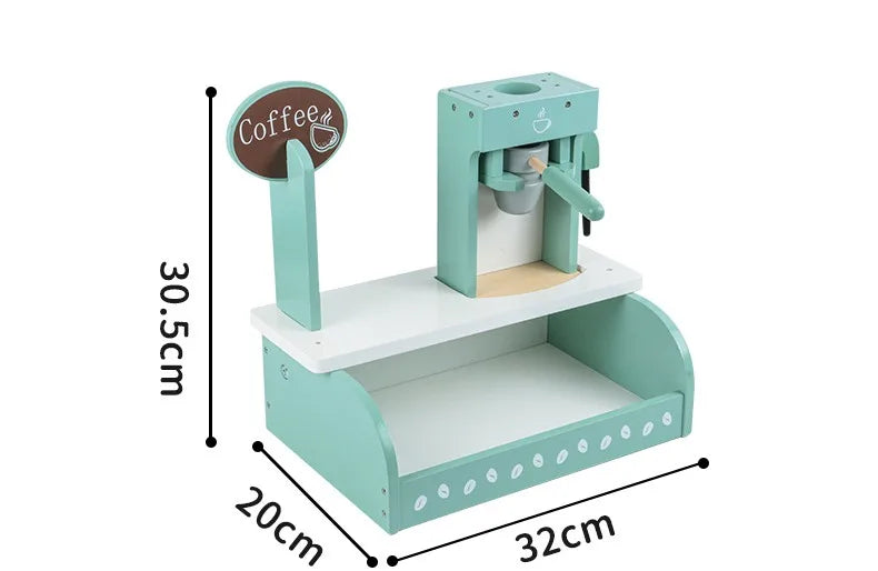 Wooden Simulation Dessert Rack Afternoon Tea Set Toy Pretend Play Food Learning
