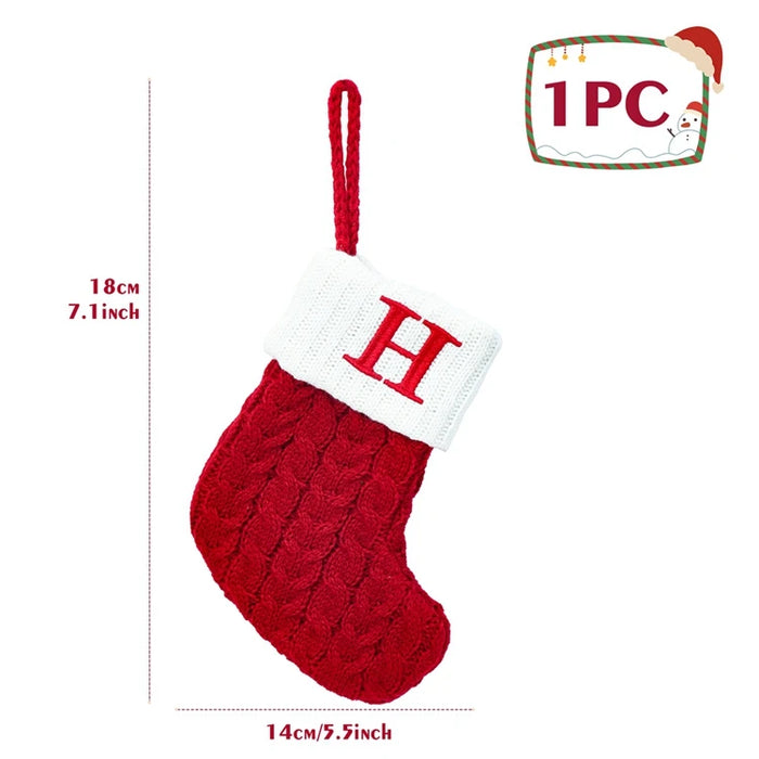 Christmas Alphabet Knitting Socks Christmas Tree Ornaments Christmas Decorations For Home 2025 Navidad Noel New Year 2026 Gifts