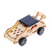 Wooden solar sports car model