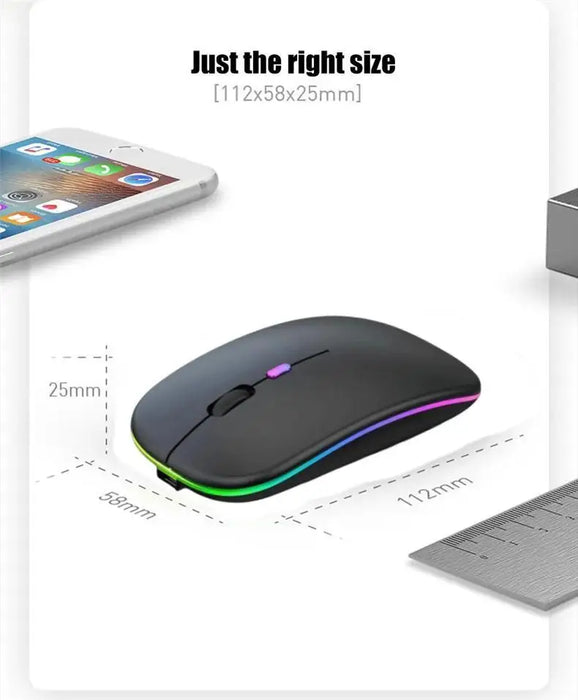 Rechargeable Wireless Mouse LED Backlit Mouse Laptop Computer Mouse 2.4Ghz
