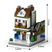 Dining house building block model with flower boxes, 7.5 cm tall