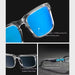 Mirrored blue polarized lens and frame details