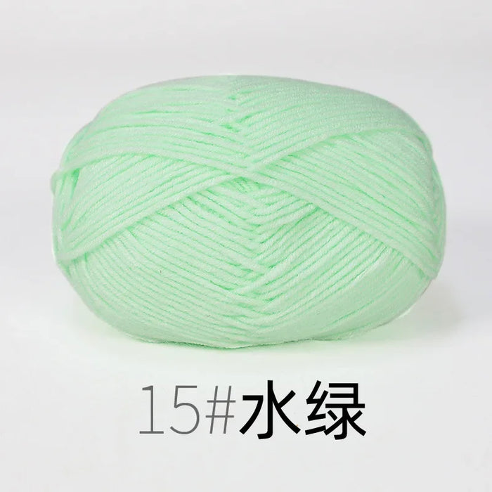 Organic Cotton Yarn 4ply Baby Milk Knitted Yarn For Craft Sweater Hat Dolls Scarves 1 Ball 50g Soft Wool Crochet Yarn Wholesale