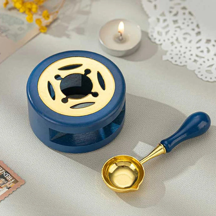 Wax seal melting stove and spoon: Stove + Spoon, Navy