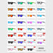 Chart of the 30 KD332 lens and frame colour options