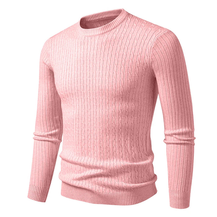 new Mens Crew Neck Sweaters Long Sleeve Lightweight Knit Dress Pullover Sweaters Casual outwear Twist Patterned Cable Sweaters